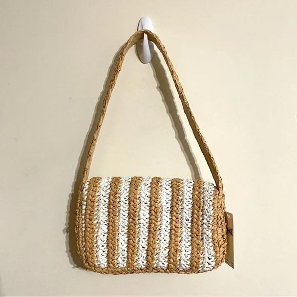 Anthropologie Striped Raffia Shoulder Bag - Picture 5 of 12
